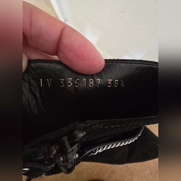 Saint Laurent Black Suede Pointed Toe Boots Size 8.5 - Picture 11 of 15